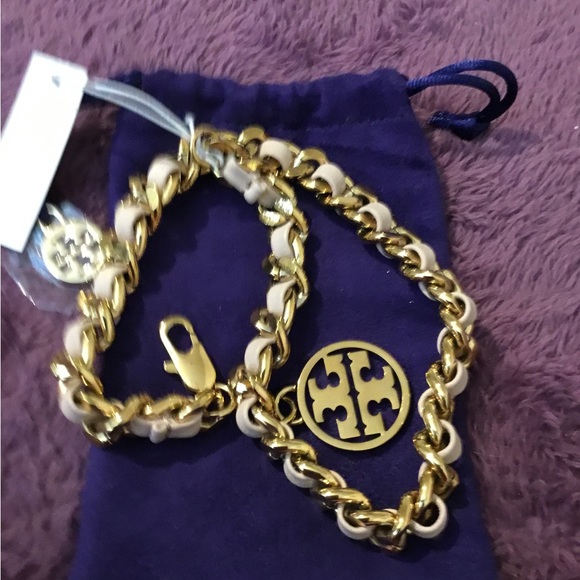 NWT Troy Burch Metallic Leather & Chain Double Wrap Bracelet- 15” With Clasp - Picture 4 of 14